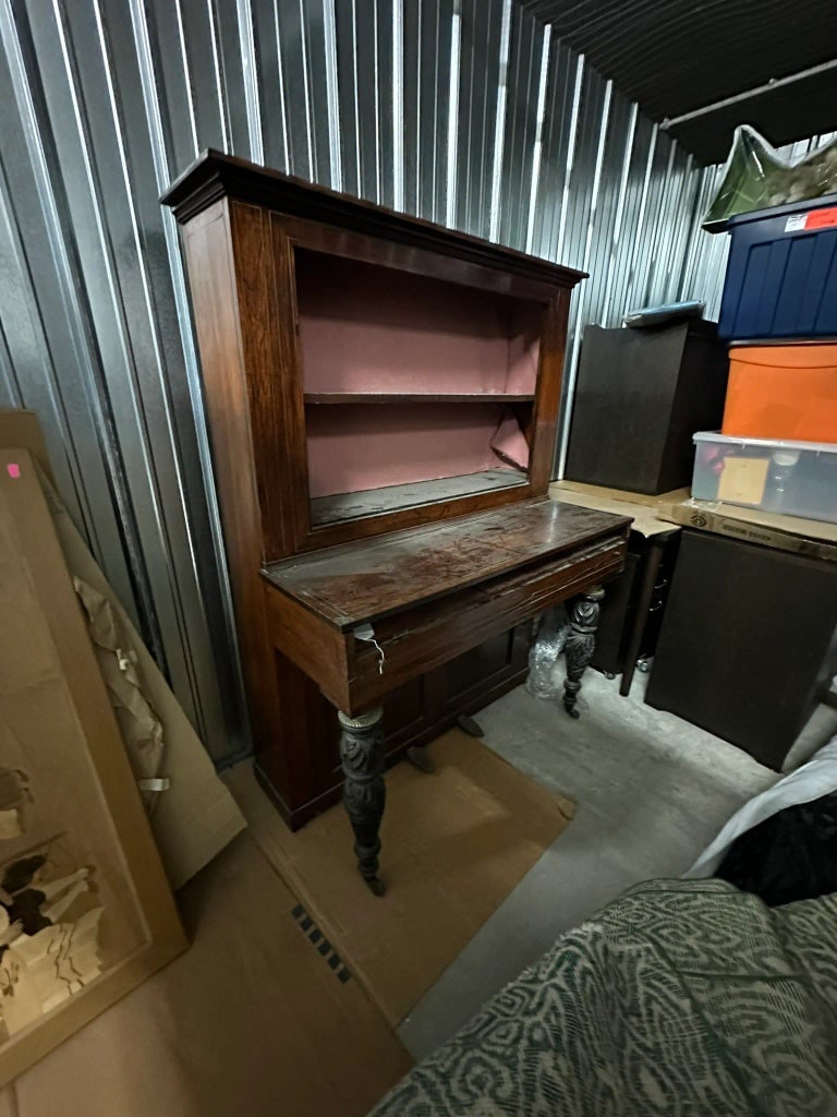Antique Traditional China Display Cabinet Secretary Desk - 7