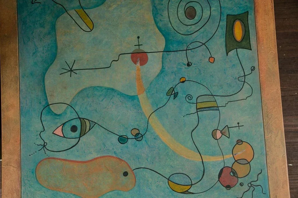 Abstract Painting Square Table - 2