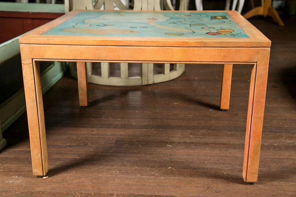 Abstract Painting Square Table - 7