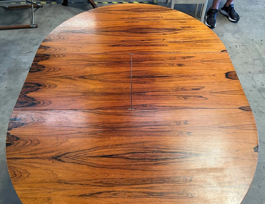 1970s Mid Century Modern Danish Rosewood Dining Table With Leaf - 4