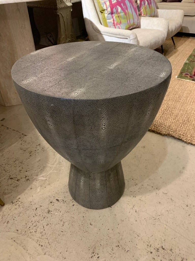 Mr Brown Faux Shagreen Accent Table - 2
