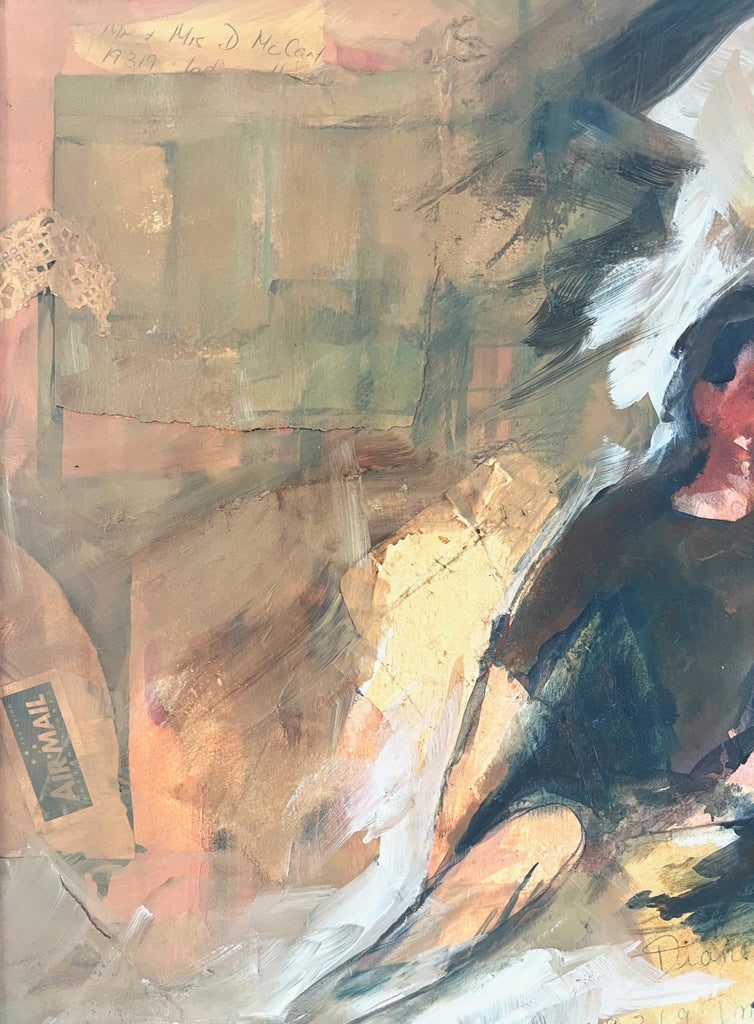Vintage Mixed Media Painting of a Reclining Woman - 4