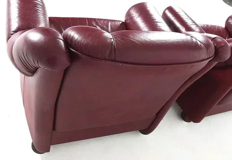 Pair Leather Lounge Chairs Scandinavian Mid Century Modern - 5