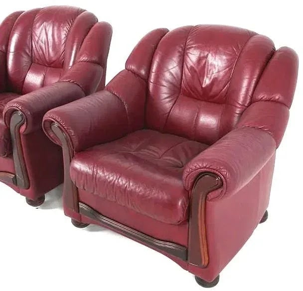 Pair Leather Lounge Chairs Scandinavian Mid Century Modern - 6