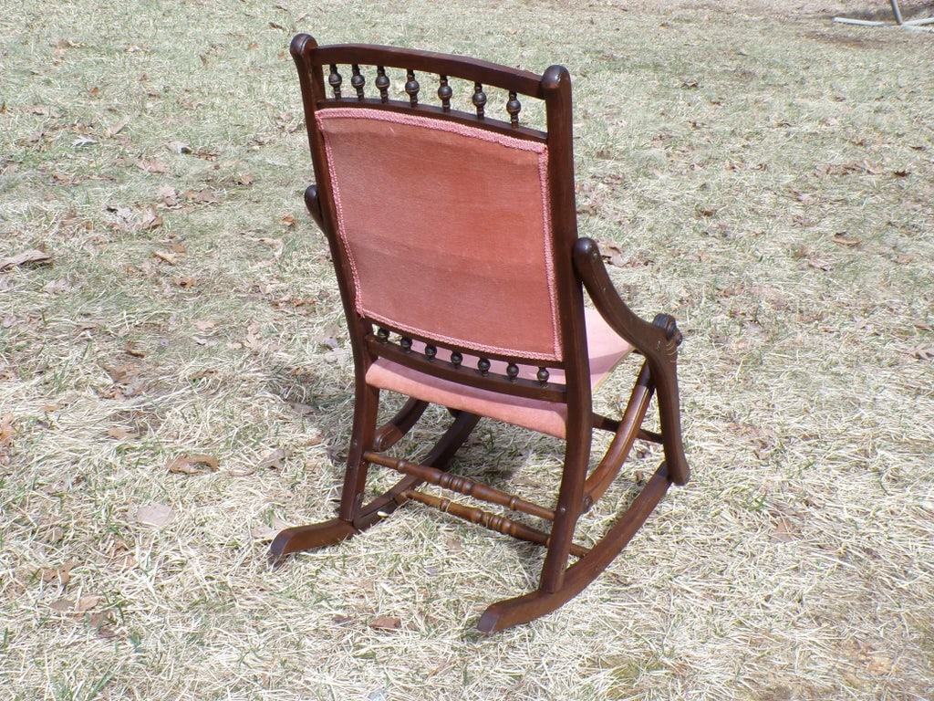 Antique Victorian Eastlake Campaign Folding Rocking Chair Rocker c.1880's - 7