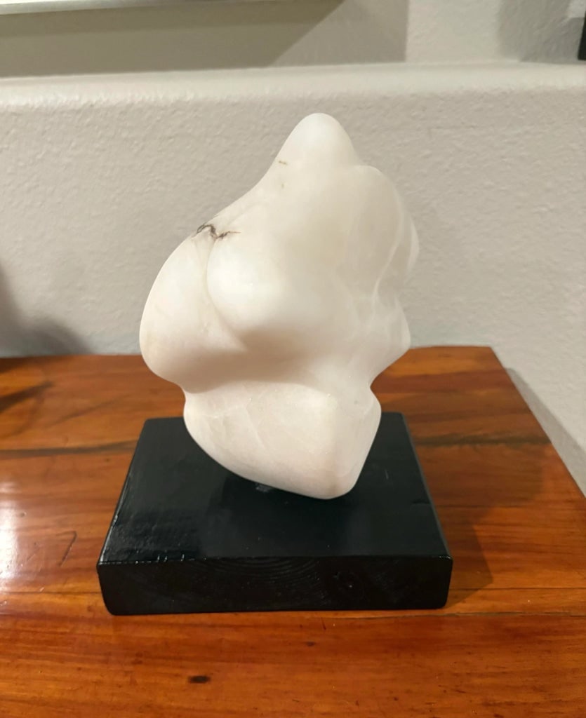 Mid-Century Modern Abstract Carrara Marble Sculpture (9.5" High) - 7