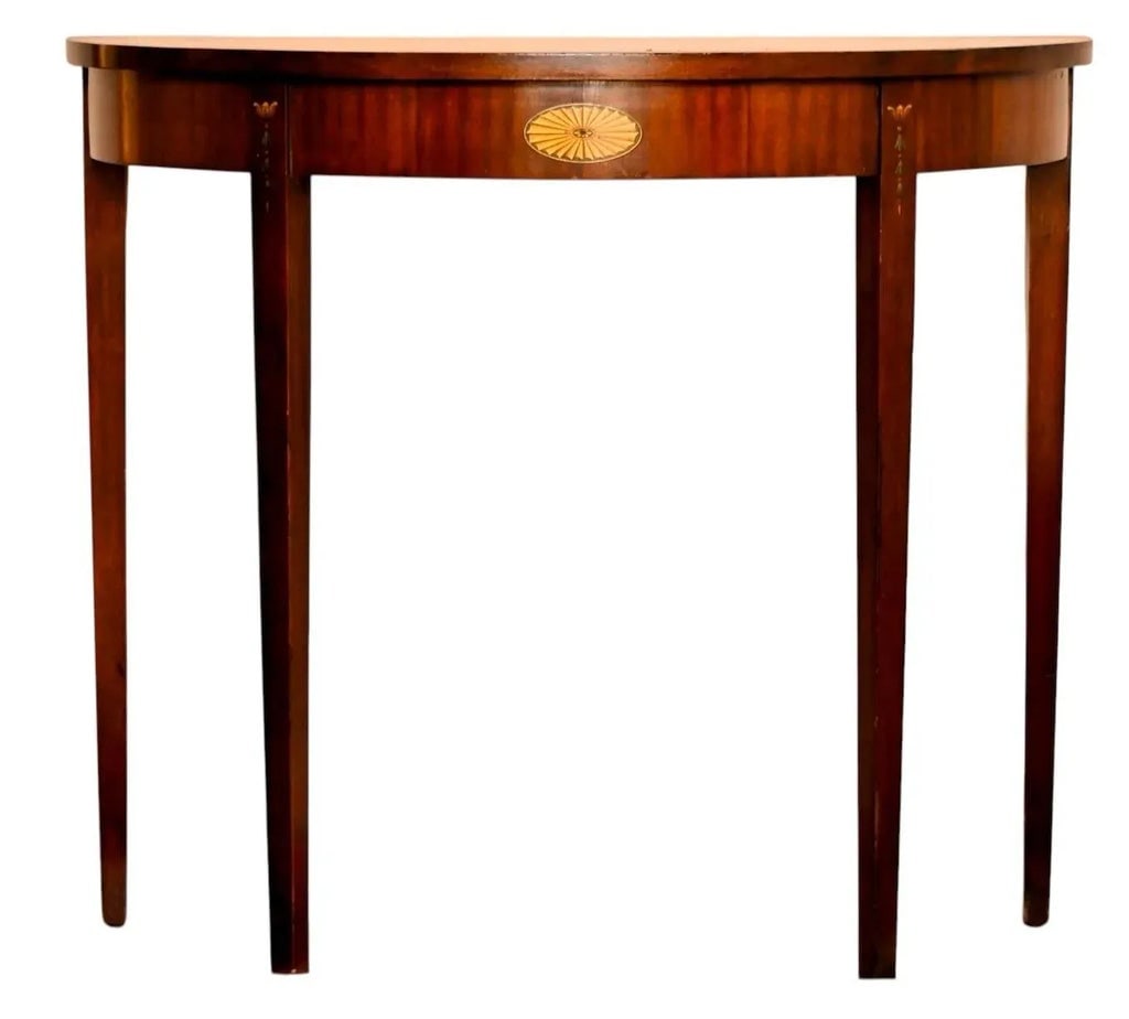 Antique Columbia Manufacturing Company Federal Style Demilune Table - 2