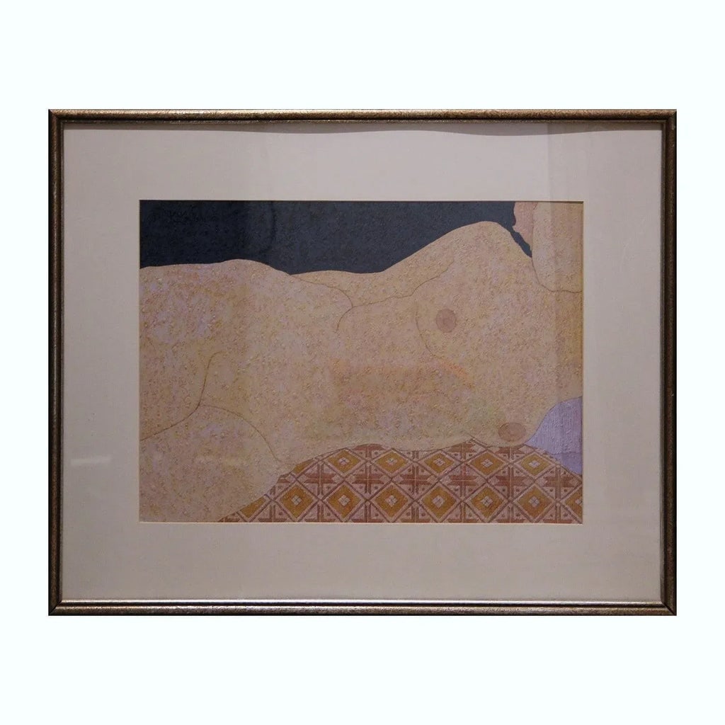Oris Robertson Minimal Abstract Impressionist Reclining Nude Oil Painting 1973 - 6
