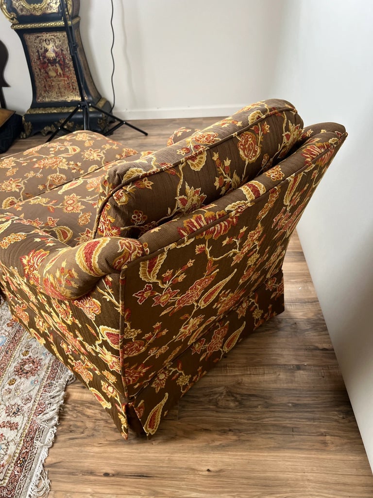 Vintage Custom Upholstered Club Chair and Ottoman - 7