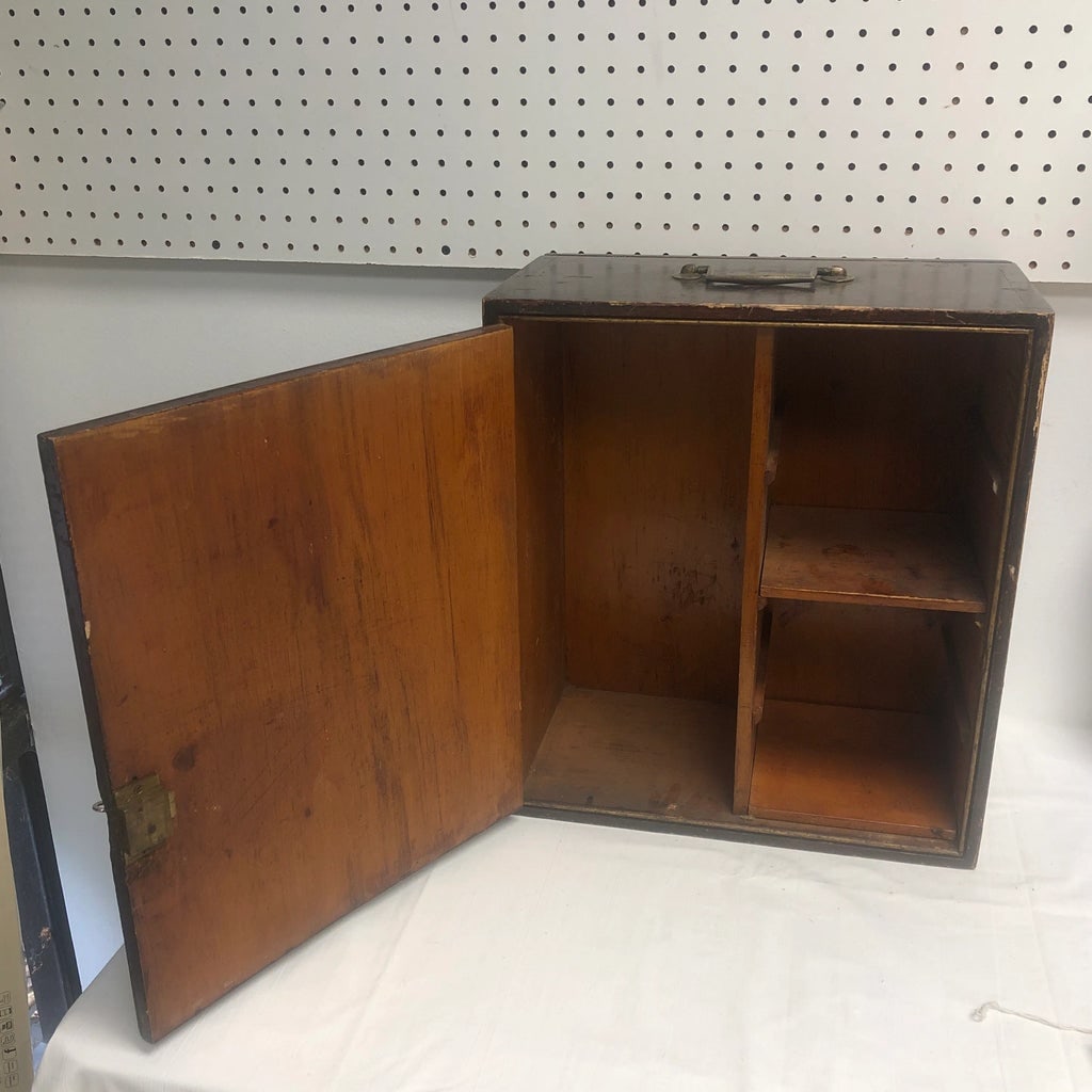Antique English "Inlaid" Faux Bois Medicine Cabinet - 7