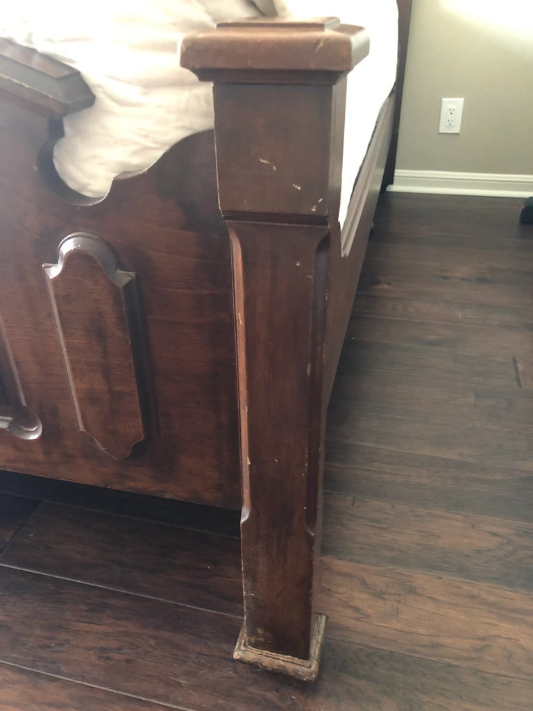 1880's Victorian Eastlake Carved Walnut Full Size Bed - 7