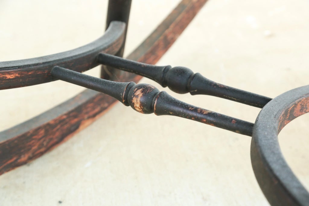Antique Late 19th Century Solid Wood Empire Style Mahogany Rocking Chair With Rich Patina - 6