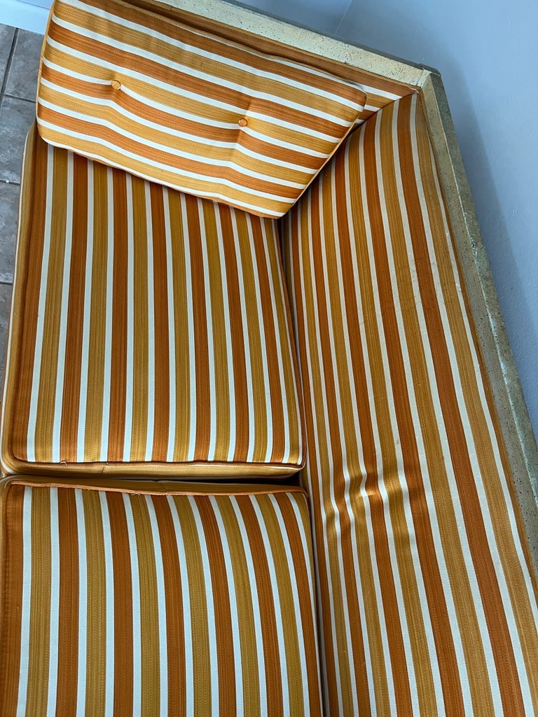 Vintage Caned Upholstered Small Square Sofa - 7
