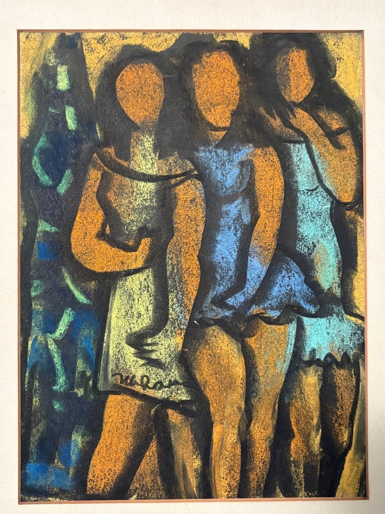 Vintage Painting - Three Figures - 2