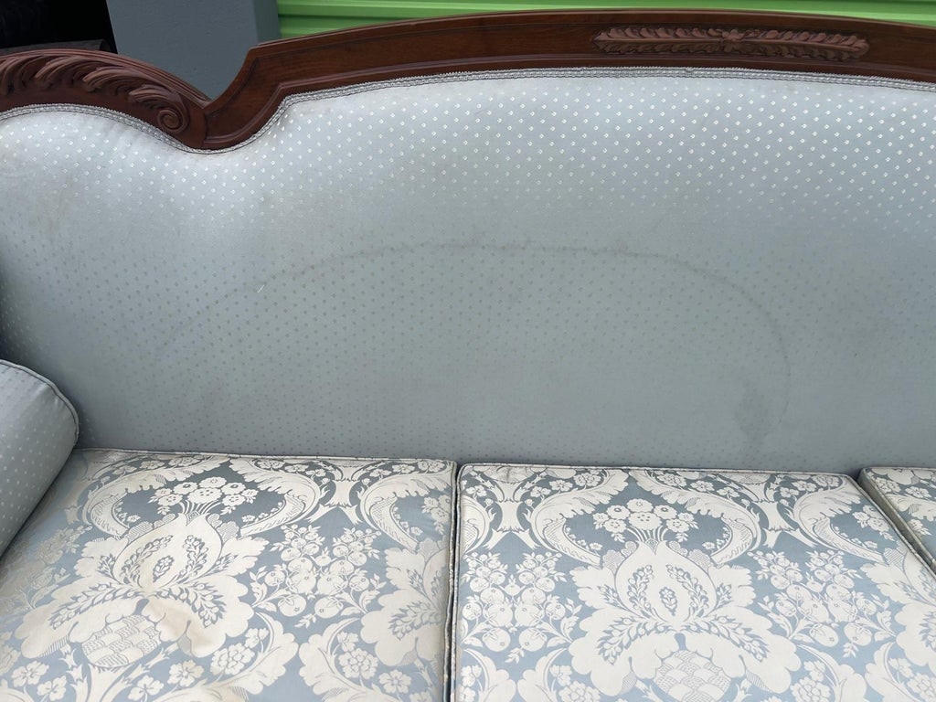 Antique Victorian Rococo Revival Custom Upholstered Parlor Sofa - 7