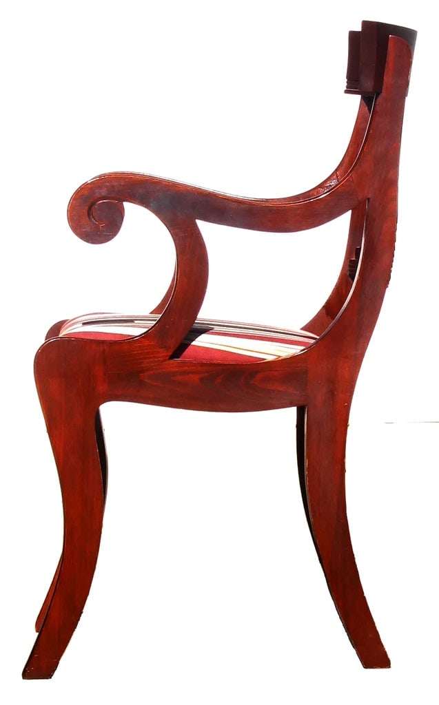 1930s English Regency Style Mahogany Klismos Accent / Desk Chair - 3