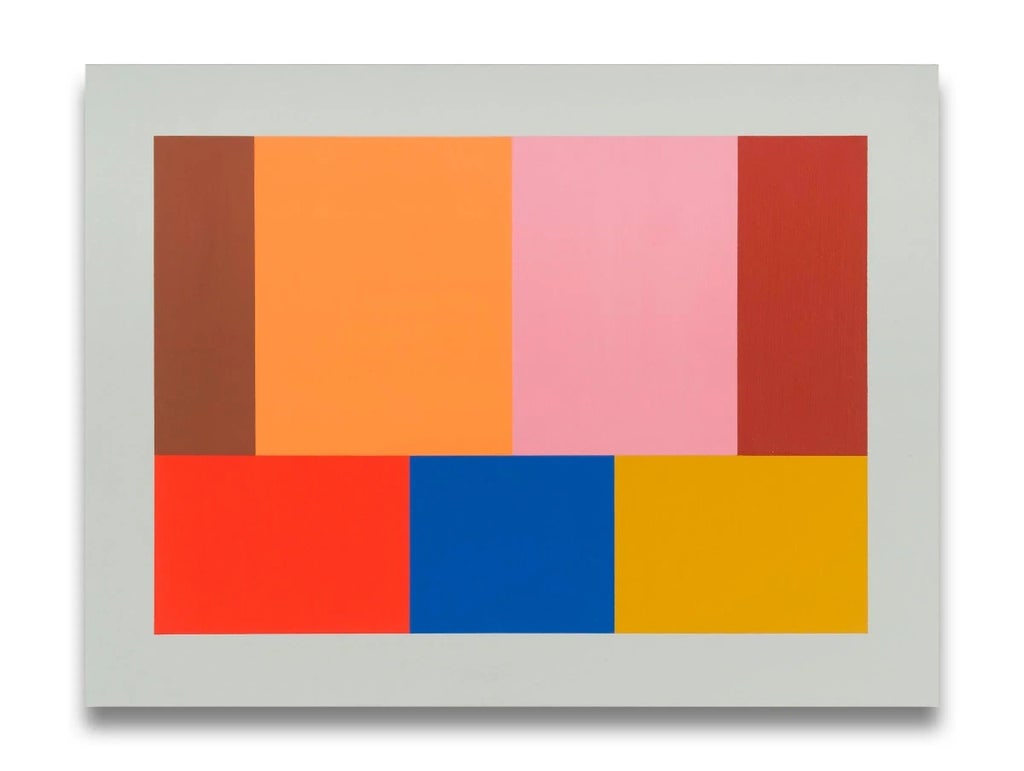 Contemporary Abstract Acrylic/Gouache on Wood Painting "Large Test Pattern 7" by Tom McGlynn - 4