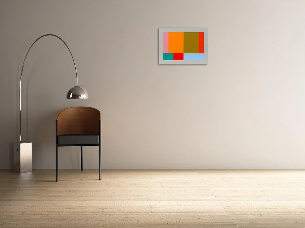 Contemporary Abstract Acrylic/Gouache on Wood Painting "Large Test Pattern 3" by Tom McGlynn - 2