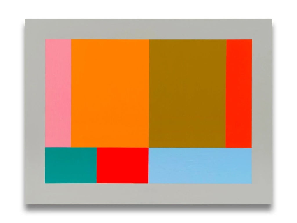 Contemporary Abstract Acrylic/Gouache on Wood Painting "Large Test Pattern 3" by Tom McGlynn - 4