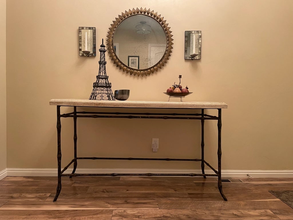 Ironies Console Table W/Metal Bamboo Base - 2