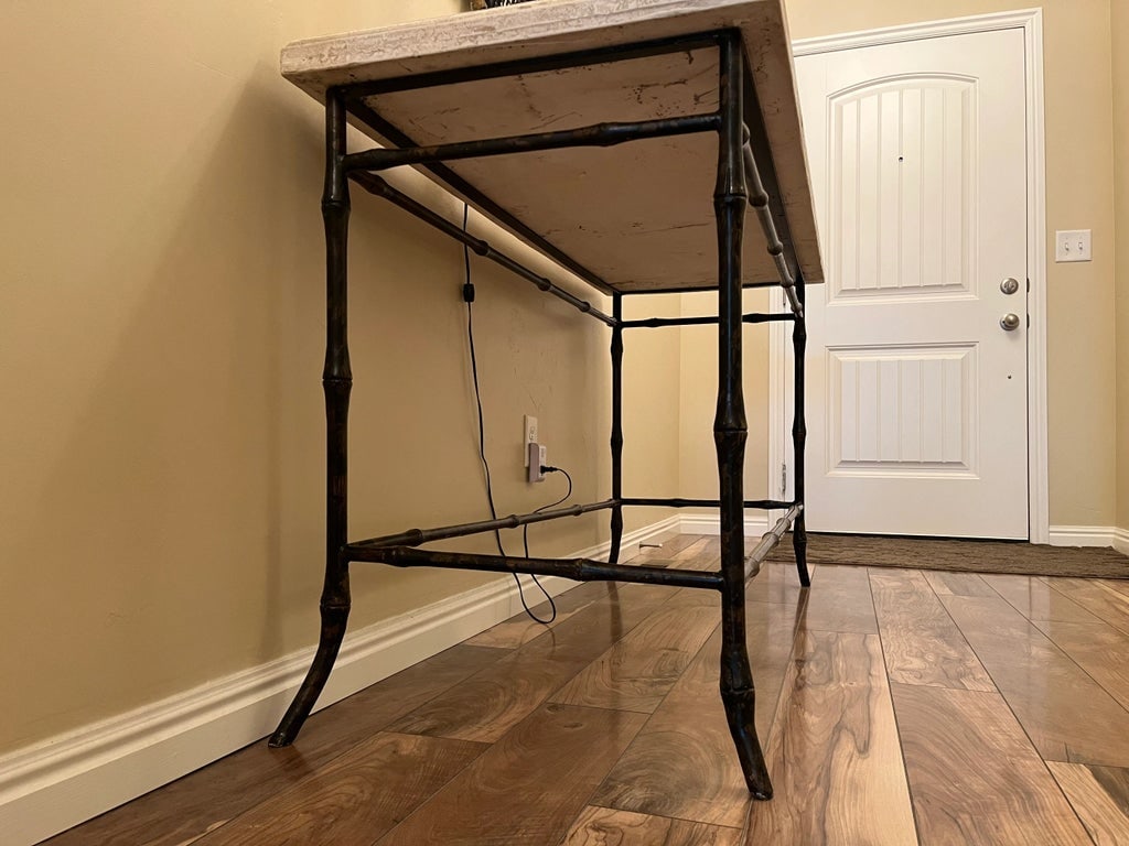 Ironies Console Table W/Metal Bamboo Base - 7
