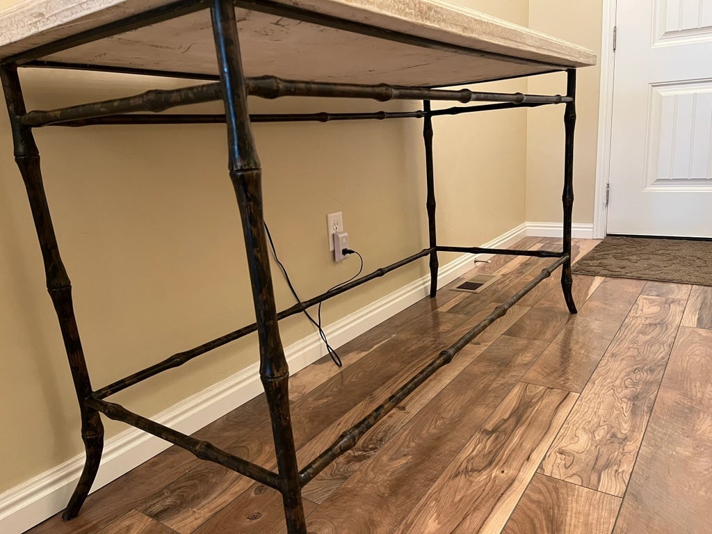 Ironies Console Table W/Metal Bamboo Base - 8