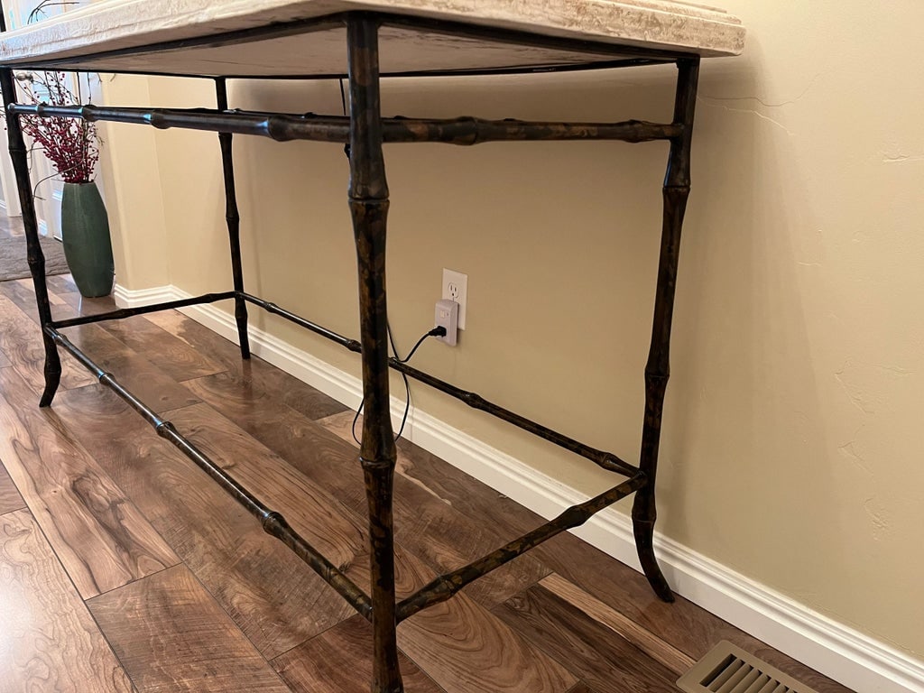 Ironies Console Table W/Metal Bamboo Base - 9