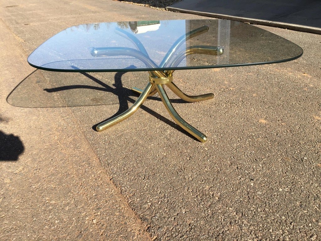 1970s Hollywood Regency Brass Plated Jax Center Coffee Table - 2