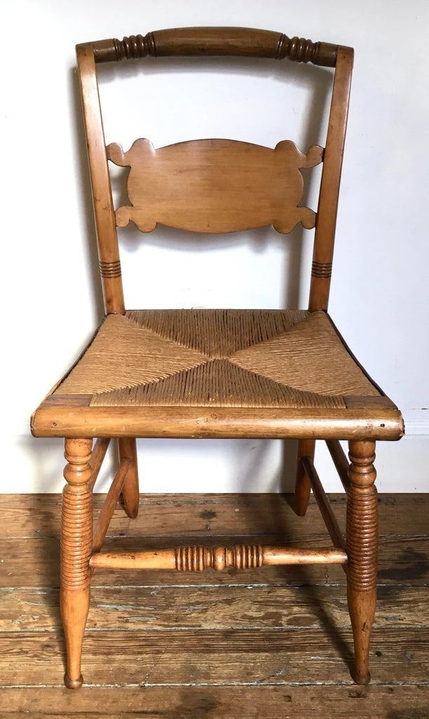 Rustic 19th Century Rush Seat Side Chair - 2