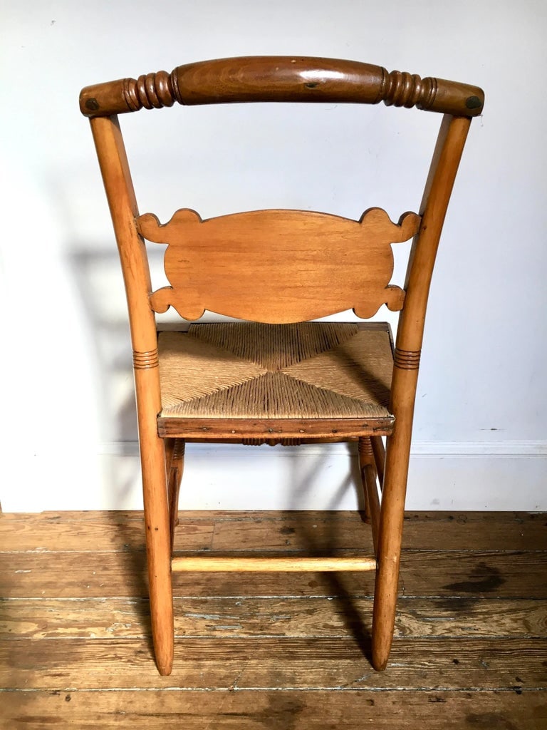 Rustic 19th Century Rush Seat Side Chair - 4
