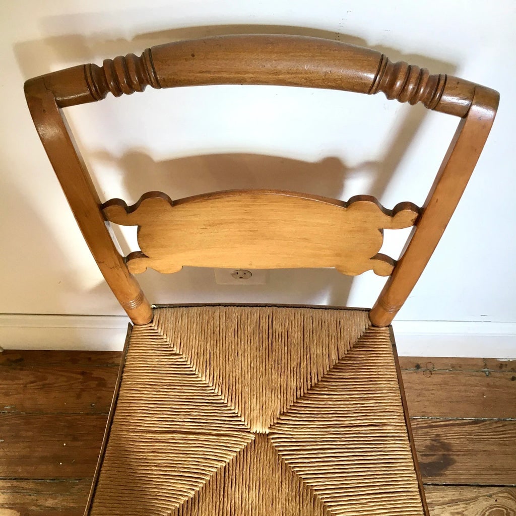 Rustic 19th Century Rush Seat Side Chair - 6