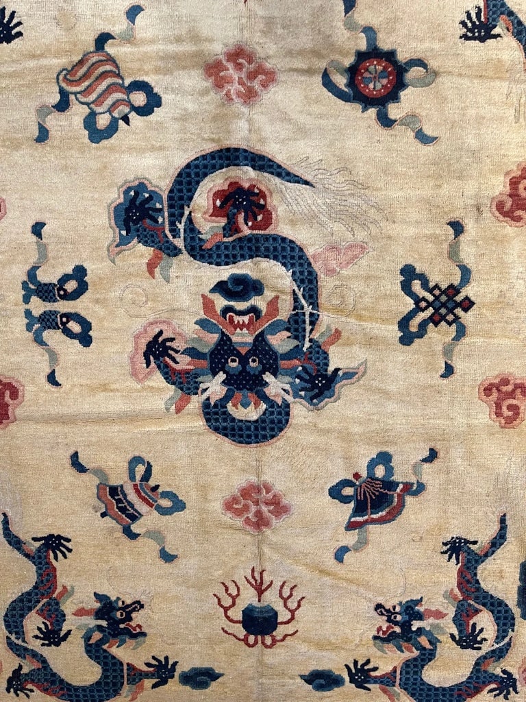 Antique Chinese Dragon Design Rug - 2