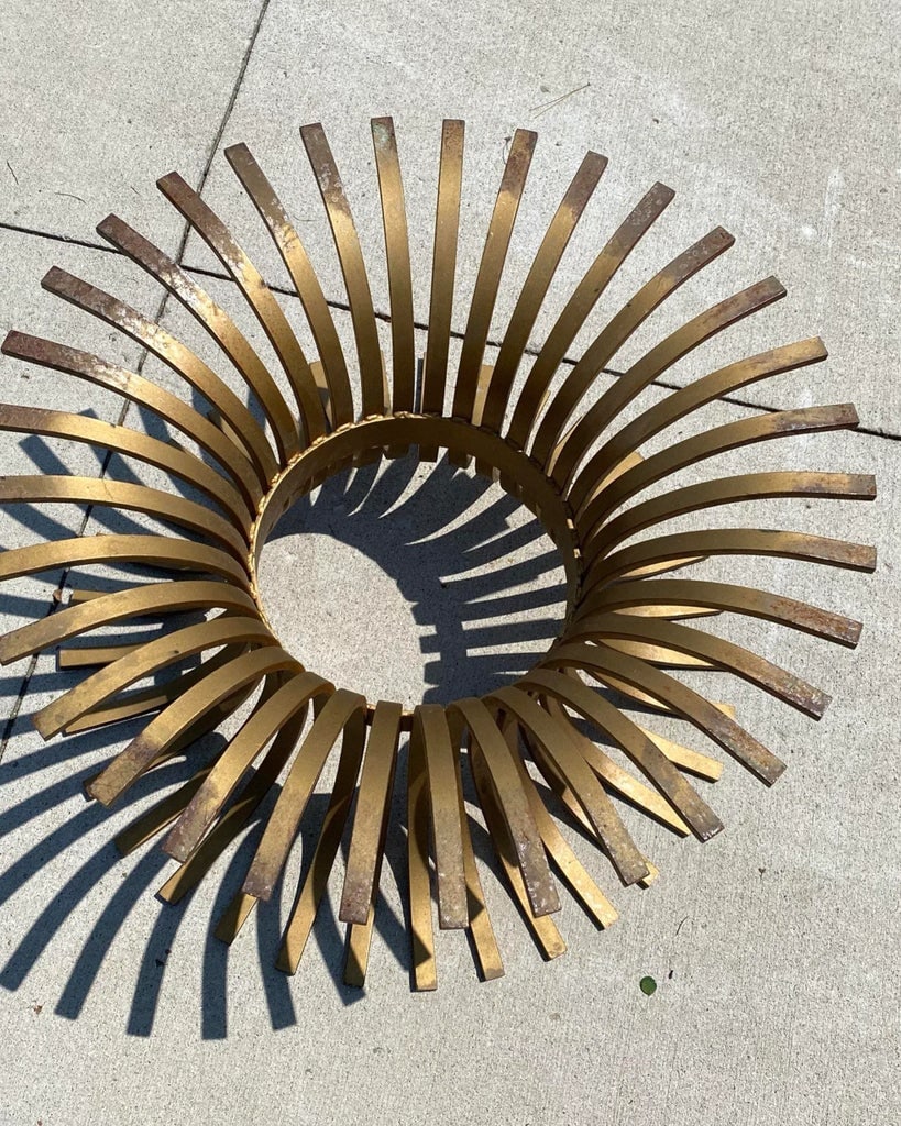 Mid-Century Gilt Iron Sheaf of Wheat Coffee Table Base - 2