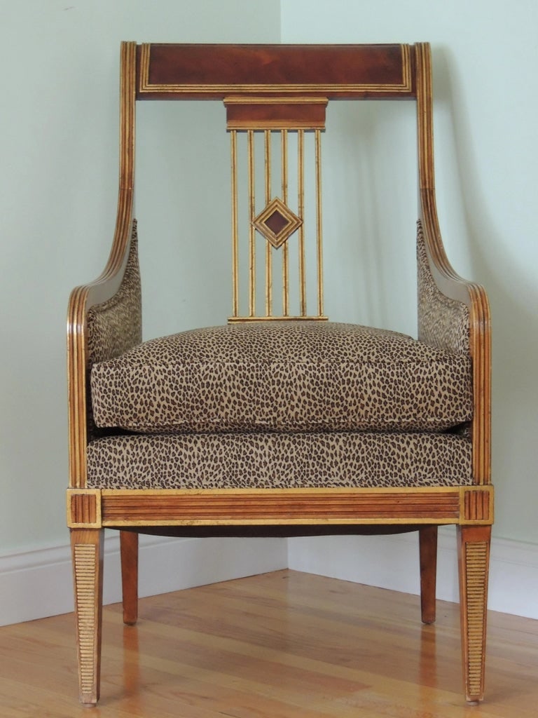Leopard Print Hollywood Regency Accent Chair - 13