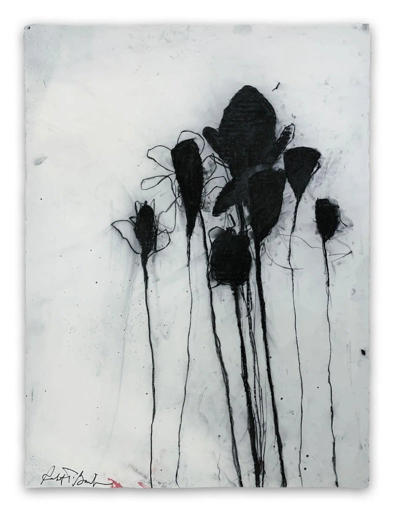 Robert Baribeau "Multiple Stems in Black", Painting - 4