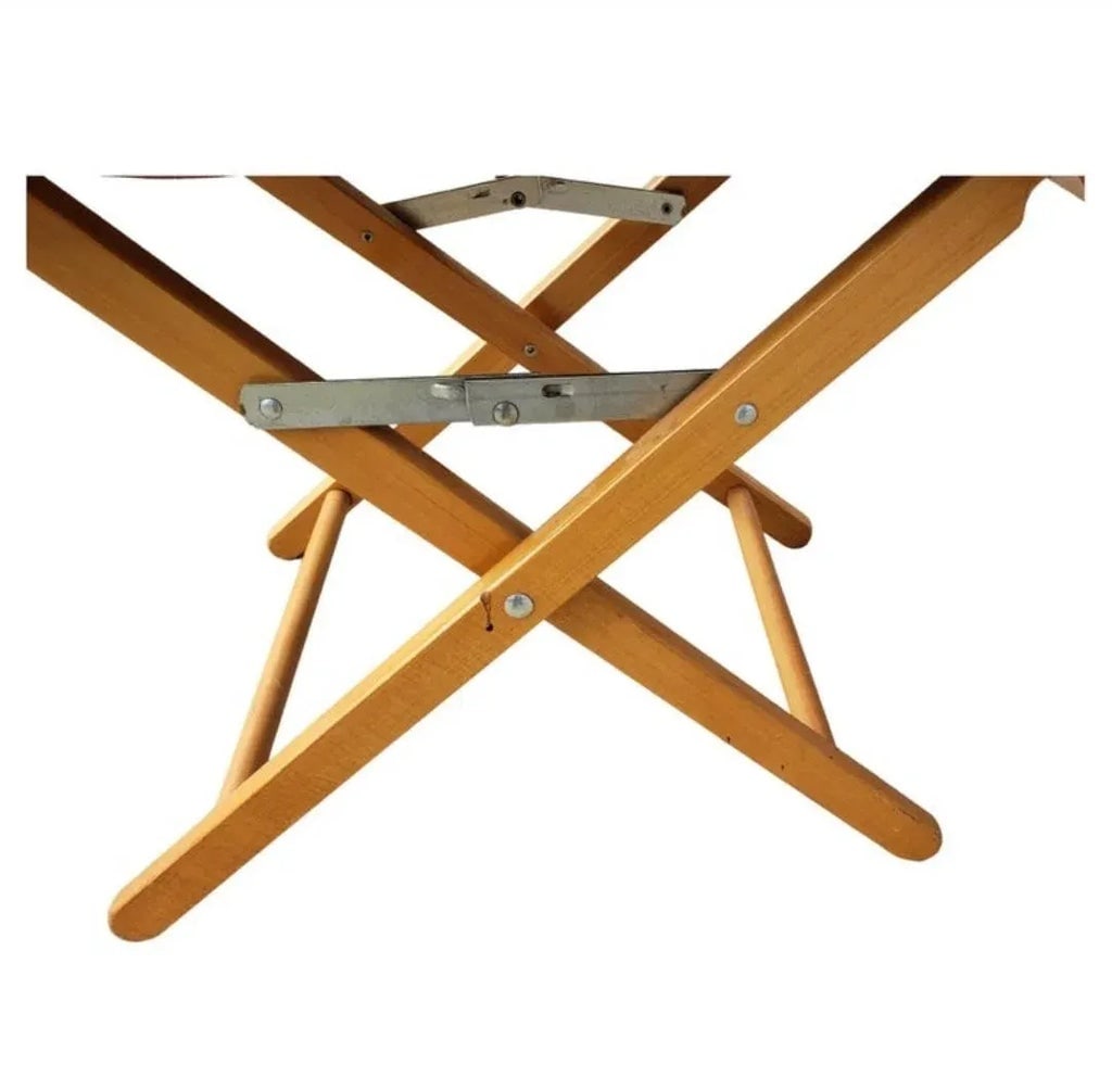 Vintage Solid Maple Directors Chairs With Brown Canvas Upholstery, a Pair - 8