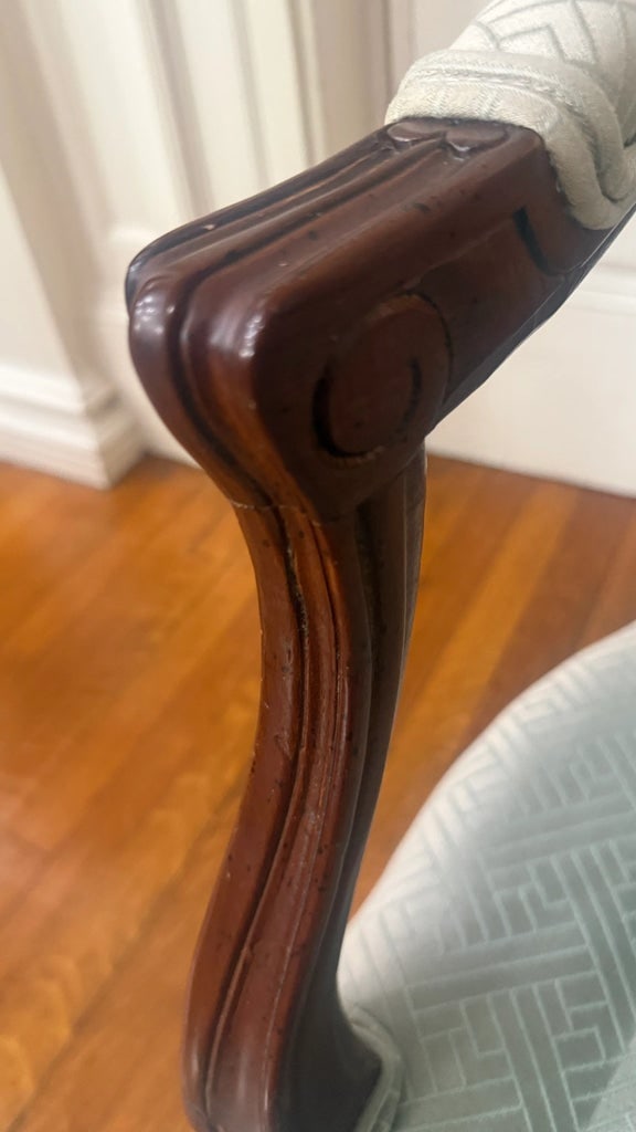 1990s Louis XV Style Carved Walnut Bergere Armchair With Cane Back, Boston Design Center - 5