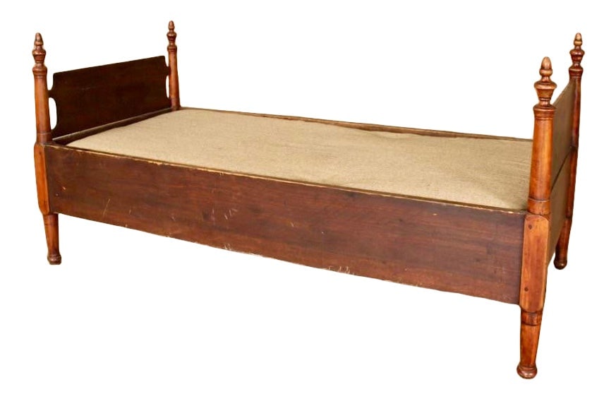 19th Century Dog Bed, Likely Used Originally as Child's Bed: Adorable childs bed from the 1800s that could easily be used as an upscale dog bed. Beautiful patina. Condition: Alterations: Unknown Imperfections: Some Imperfections Condition Notes: This bed has va