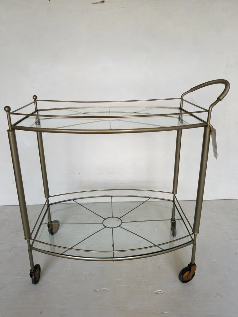 Vintage 2-Tier Glass Bar Cart - 2