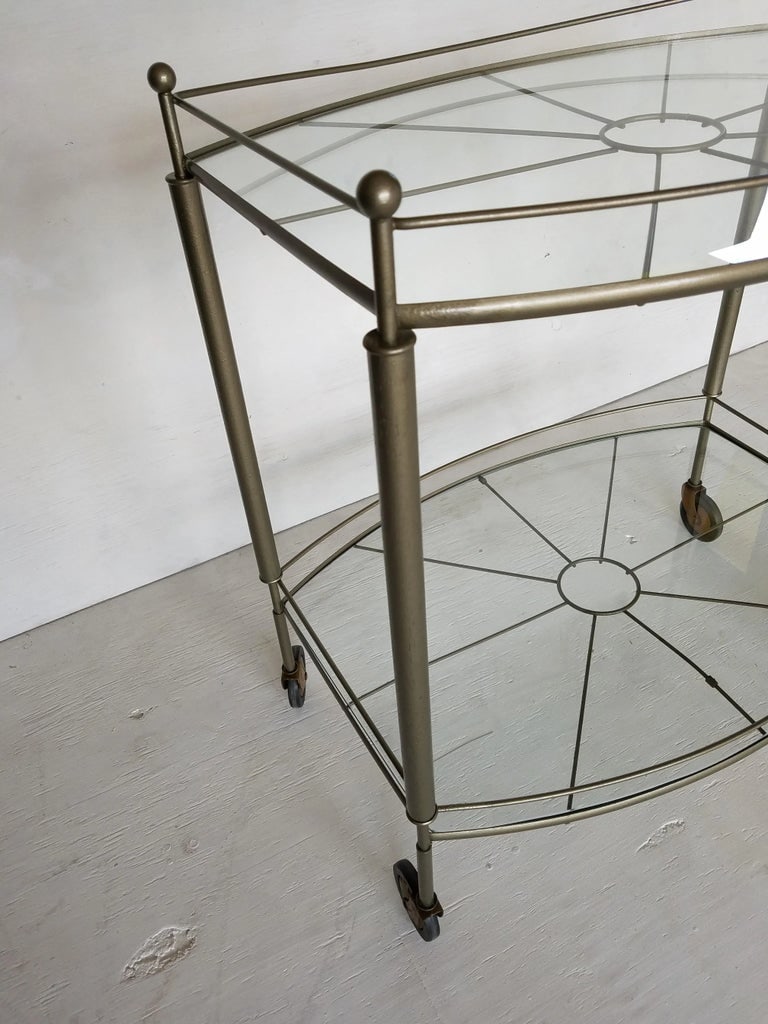 Vintage 2-Tier Glass Bar Cart - 3