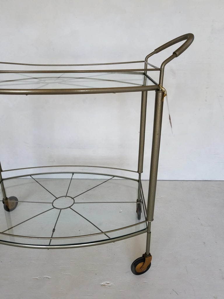 Vintage 2-Tier Glass Bar Cart - 4