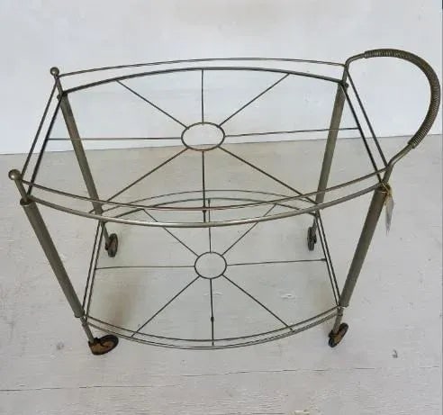 Vintage 2-Tier Glass Bar Cart - 5