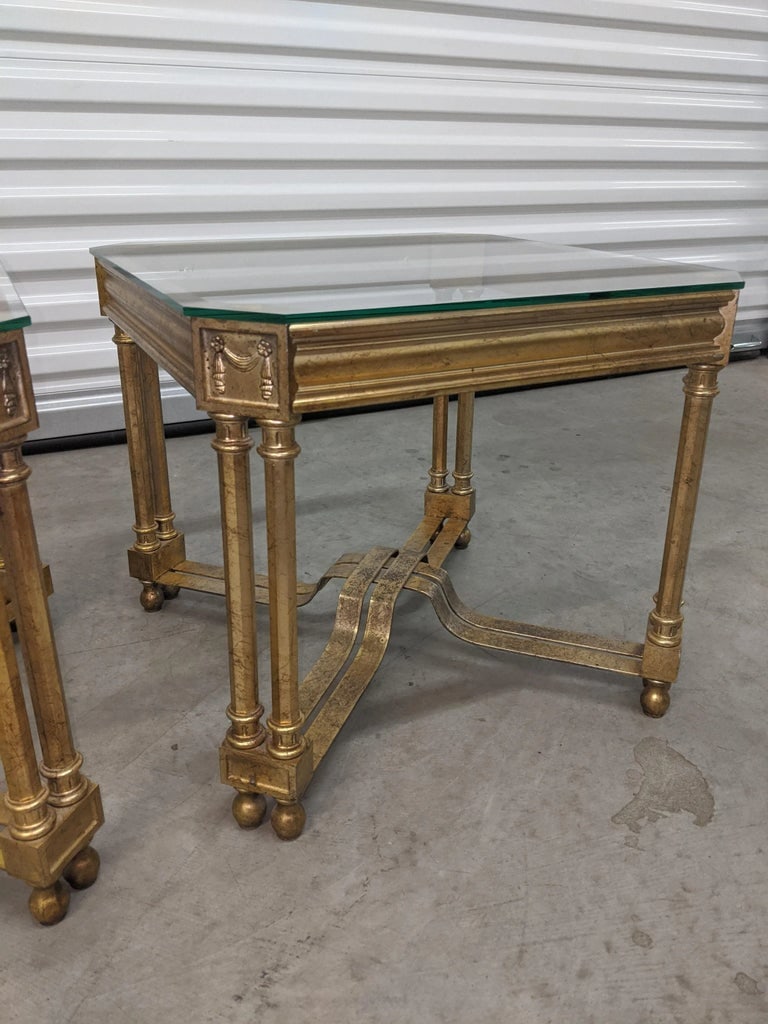 Late 20th Century Pair of Neoclassic Tables Architectural Florentine - 4