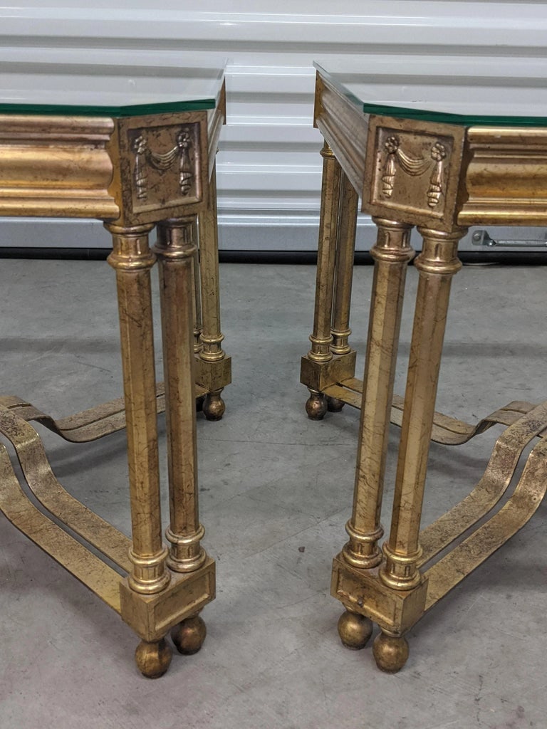 Late 20th Century Pair of Neoclassic Tables Architectural Florentine - 5