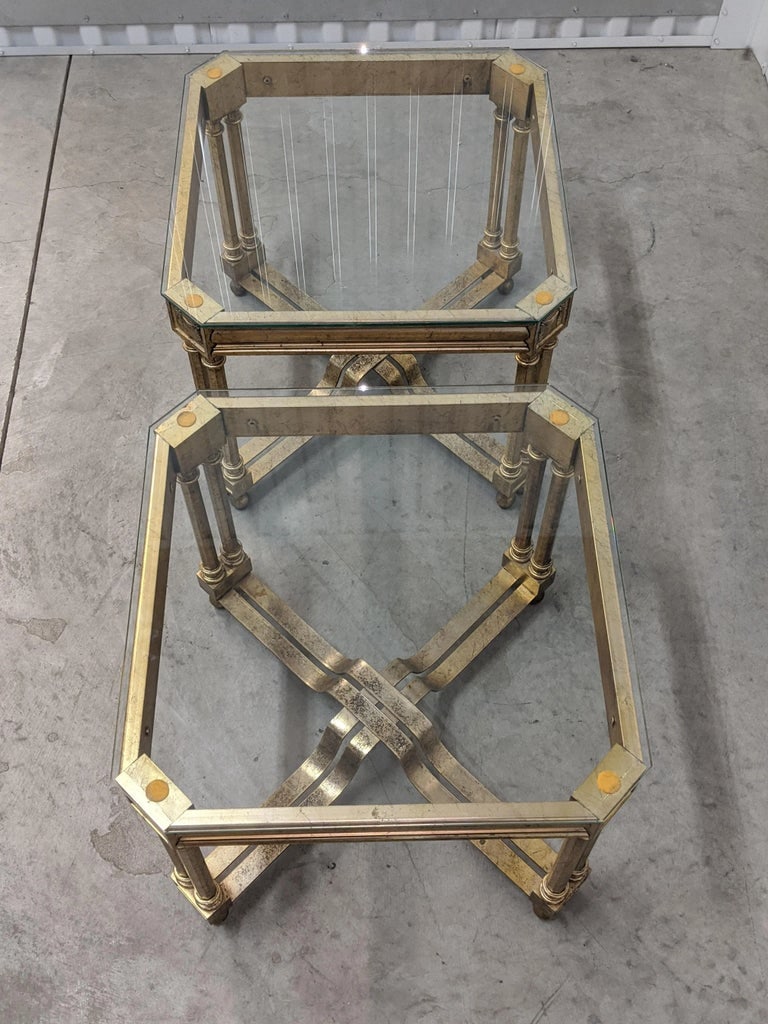 Late 20th Century Pair of Neoclassic Tables Architectural Florentine - 7