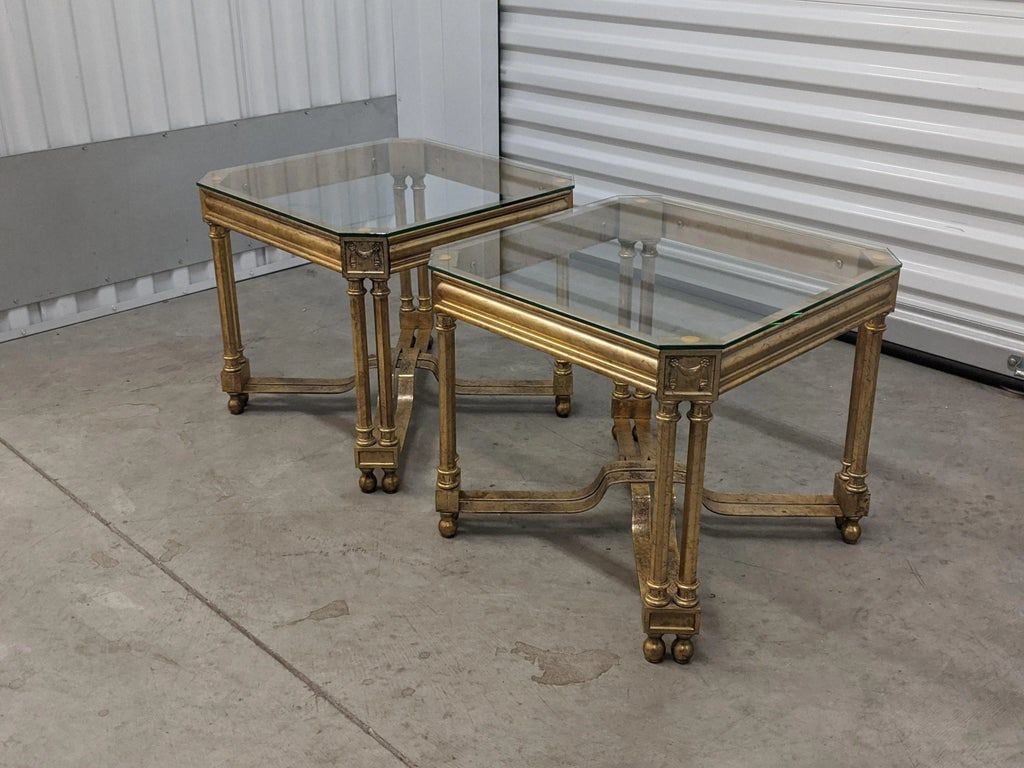 Late 20th Century Pair of Neoclassic Tables Architectural Florentine - 8