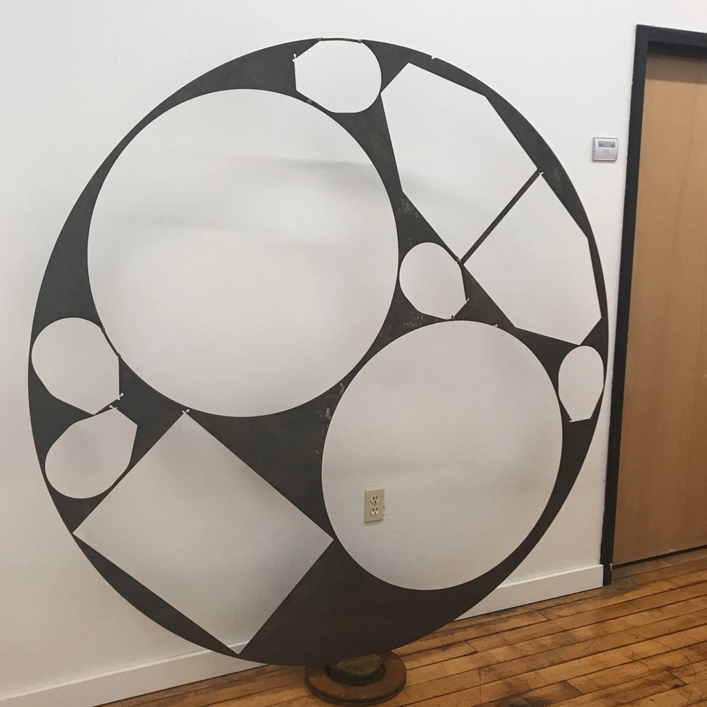 Sculpture Abstract Round Iron - 2