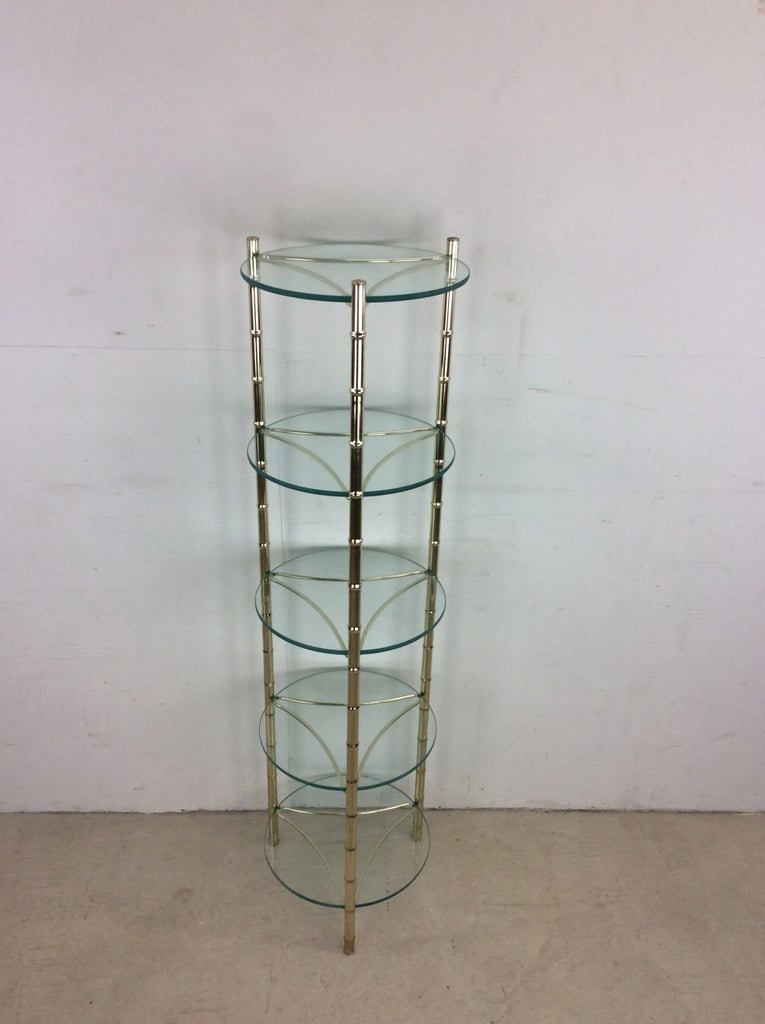 Mid Century Brass and Glass Display Shelf - 2