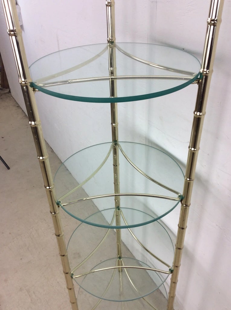Mid Century Brass and Glass Display Shelf - 5