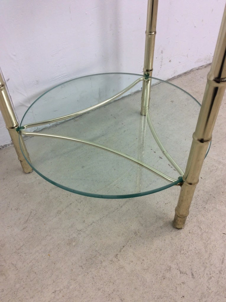 Mid Century Brass and Glass Display Shelf - 7